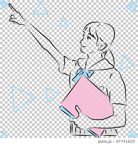 A high school girl who works hard to reach her goal A high school girl who works hard to reach her goal 97741620