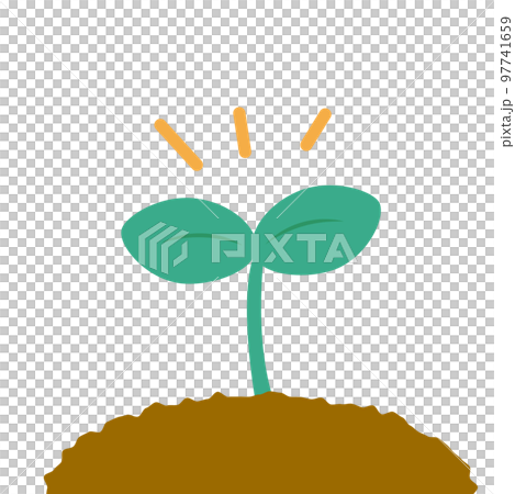 A simple illustration of two plant leaves sprouting A simple illustration of two plant leaves sprouting 97741659