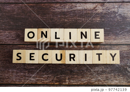 Online Security word alphabet letters on wooden background 97742139