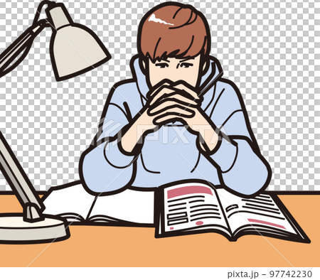 勉強、決意する男子 97742230
