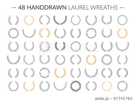 Hand Drawn Laurel Wreaths 97742762