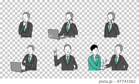 Various illustrations of senior men 3, vector Various illustrations of senior men 3, vector 97743362