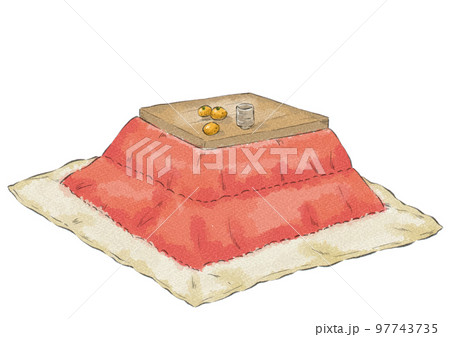 小物とこたつのイラスト(水彩風) 小物とこたつのイラスト(水彩風) 97743735