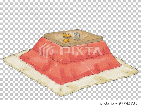 小物とこたつのイラスト(水彩風) 小物とこたつのイラスト(水彩風) 97743735