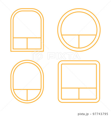Set of linear frames and borders design for elements, decoration, social media, post. Abstract vector illustration 97743795