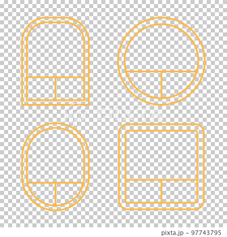 Set of linear frames and borders design for elements, decoration, social media, post. Abstract vector illustration 97743795