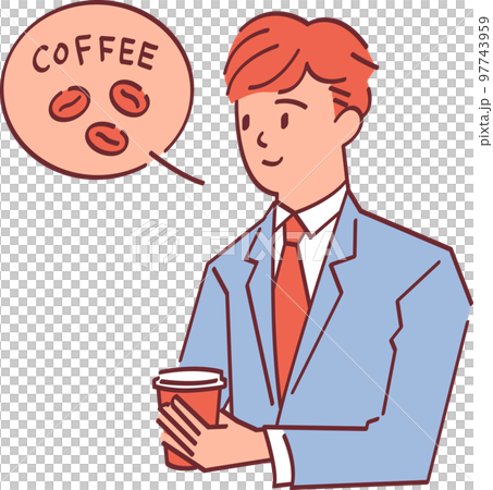 Illustration of a smiling office worker having - Stock