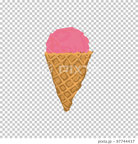 手繪草莓冰淇淋插畫 97744437