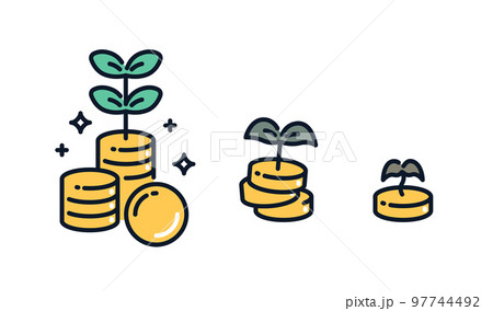 資産運用に失敗したイメージのシンプルなアイコンイラスト素材 資産運用に失敗したイメージのシンプルなアイコンイラスト素材 97744492