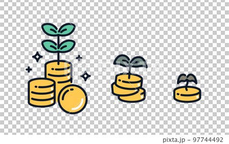 資産運用に失敗したイメージのシンプルなアイコンイラスト素材 資産運用に失敗したイメージのシンプルなアイコンイラスト素材 97744492