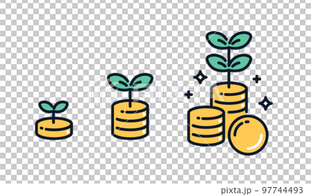 Simple icon illustration material of successful asset management image 97744493