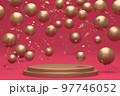 Simple product podium with holidays confetti and balloons 97746052