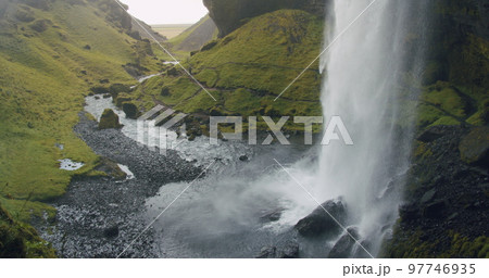 Beautiful Kvernufoss hidden waterfall in the southern region of Iceland 97746935