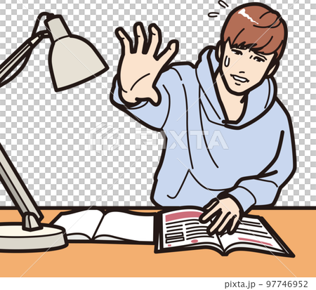 勉強、助けを求める男子 97746952