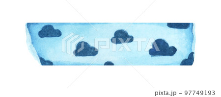 Cute patterned washi tape strip. Watercolor illustration of a decorative tape. 97749193