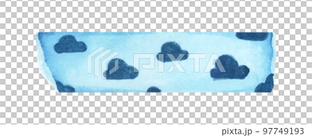 Cute patterned washi tape strip. Watercolor illustration of a decorative tape. 97749193