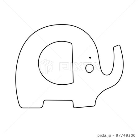 Vector hand drawn doodle sketch baby elephant isolated on white. Design for girls or boys, kids. Children illustration for fashion clothes, poster, banner 97749300