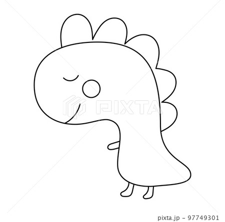 Vector hand drawn dinosaur. Doodle sketch baby dino isolated on white. Design for girls or boys, kids. Children illustration for fashion clothes, poster, banner 97749301