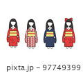 市松人形のデザインイラスト 97749399