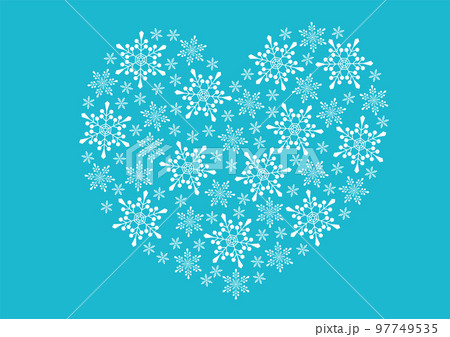 雪の結晶でできたハートのイラスト_4 雪の結晶でできたハートのイラスト_4 97749535