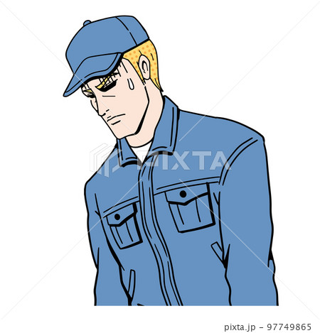 落ち込む白人作業員 97749865