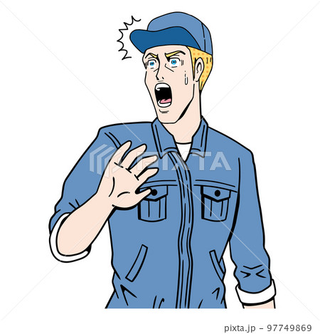 びっくりする白人作業員 97749869