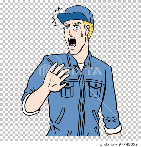 びっくりする白人作業員 97749869
