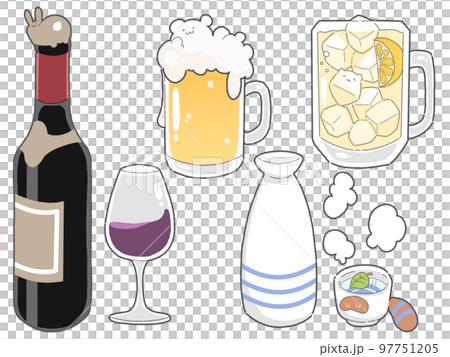 お酒、かわいいキャラクター 97751205