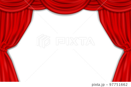赤い緞帳の背景素材 97751662