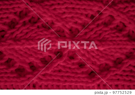 Handmade knit material with macro weave threads. 97752529
