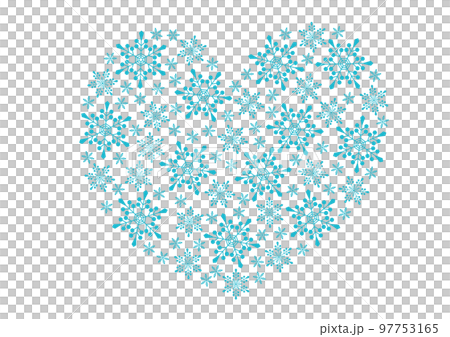 Illustration of a heart made of snowflakes_2 97753165