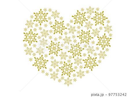 雪の結晶でできたハートのイラスト_5 雪の結晶でできたハートのイラスト_5 97753242