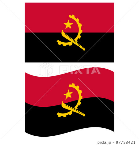 Waving flag of Angola. Angola flag on white background. flat style.