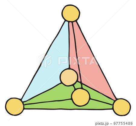 Molecular structure icon. Chemistry doodle. Science symbol 97755489