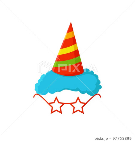 Clown mask with rainbow cap template 97755899