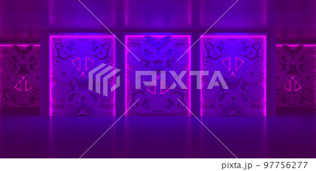 Clockwork purple background, clock mechanism,...のイラスト素材 [97756277] - PIXTA