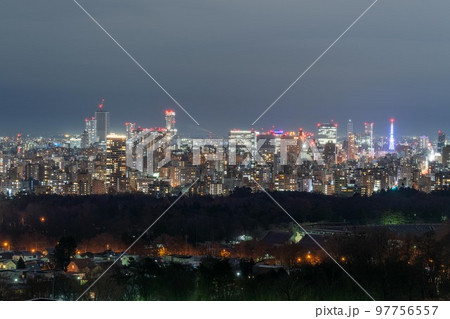 北海道 札幌 夜景 都市景観 街並み 荒井山 北海道 札幌 夜景 都市景観 街並み 荒井山 97756557