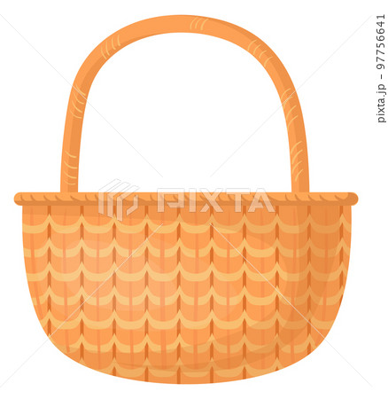 Picnic basket icon. Cartoon empty handmade wicker 97756641