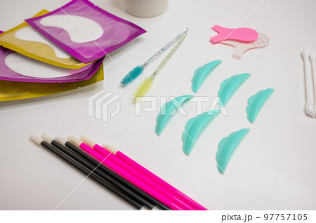 Set for lamination of eyelashes. Eyelash perm procedure. Set for lamination of eyelashes. Eyelash perm procedure. 97757105