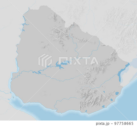 Topographic map of Uruguay 97758665