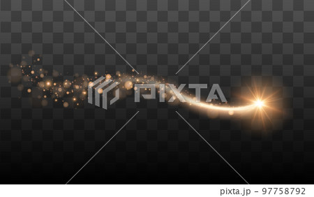Glowing Christmas Star with Stardust Trail. 97758792