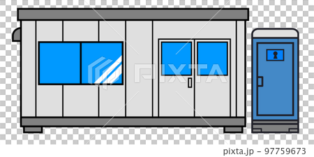 プレハブ式の現場事務所などに使われる小屋のイラスト素材 [97759673] - PIXTA