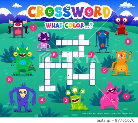 Crossword quiz game cartoon monster のイラスト素材 97761076 PIXTA