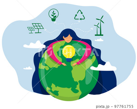 World Earth Day Nature lover, ecology friendly...のイラスト素材 [97761755] - PIXTA