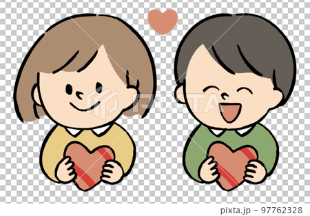 ハートを持つ子ども 97762328
