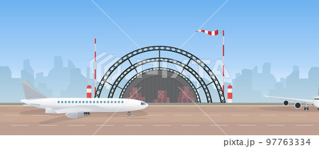 airport concept composition, abstract vector art illustration airport concept composition, abstract vector art illustration 97763334