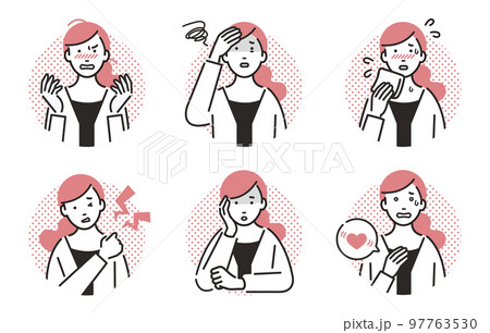 人物 更年期障害の症状に悩む女性セット 人物 更年期障害の症状に悩む女性セット 97763530