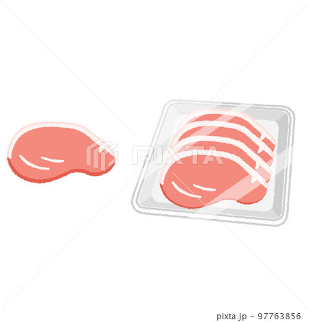 豚もも肉のイラスト 豚もも肉のイラスト 97763856