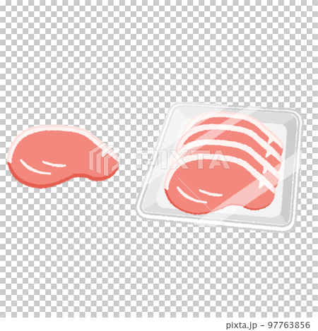 豚もも肉のイラスト 豚もも肉のイラスト 97763856