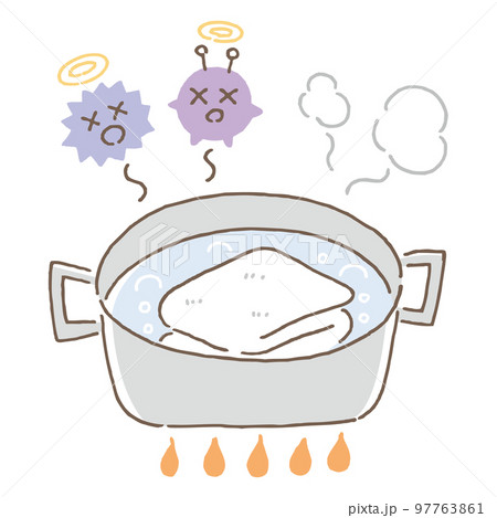 煮沸消毒　ばい菌　タオル 97763861